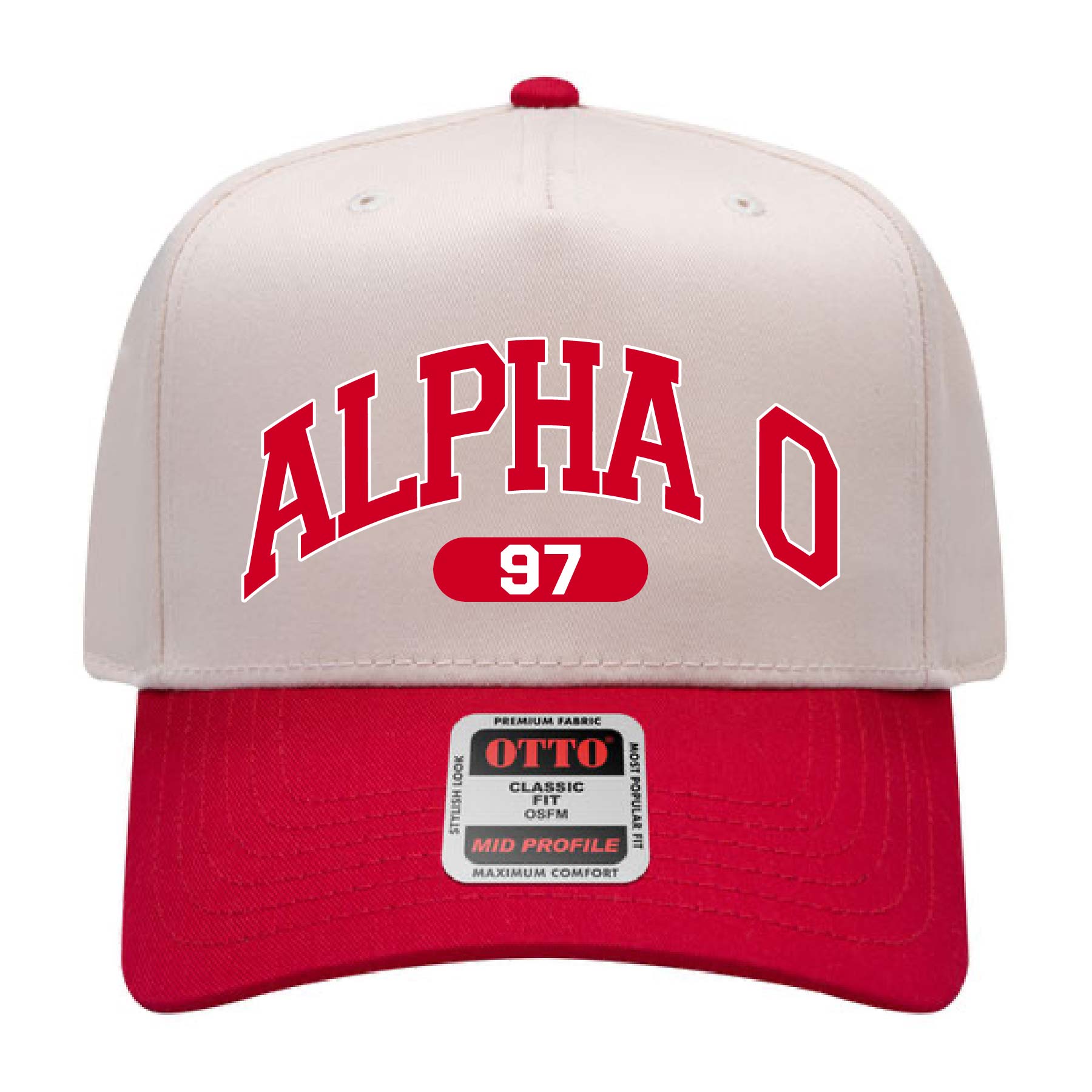 Ali & Ariel Red Collegiate Sports Hat Alpha Omicron Pi