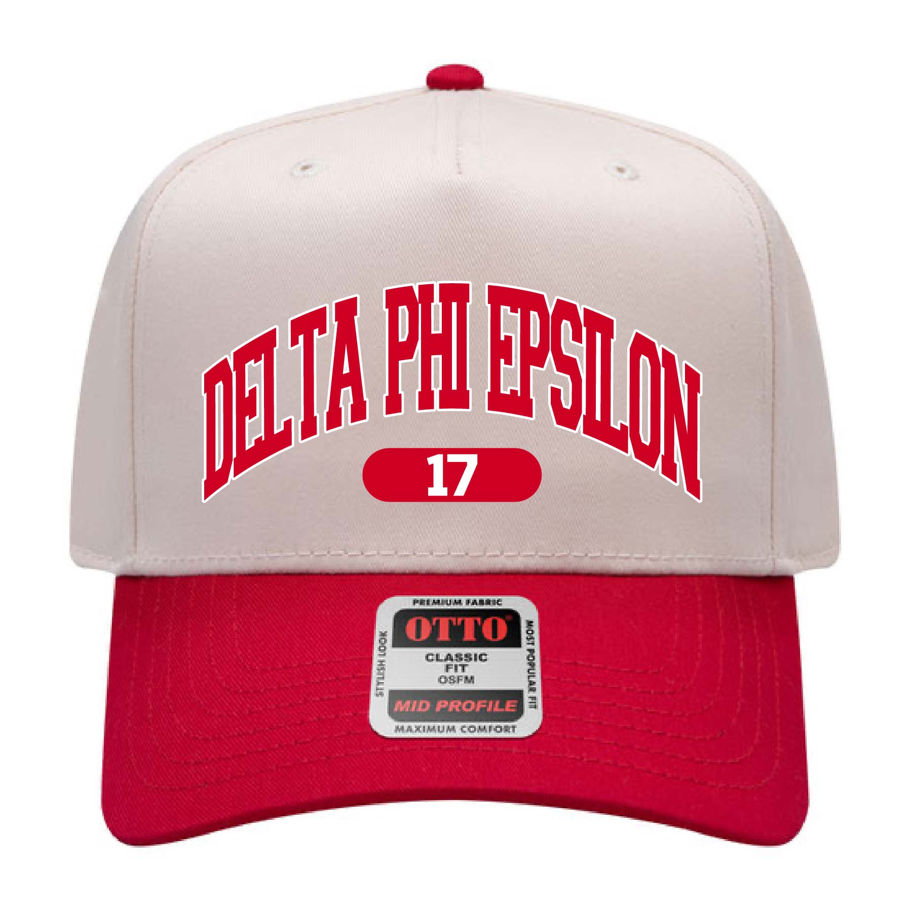 Ali & Ariel Red Collegiate Sports Hat Delta Phi Epsilon