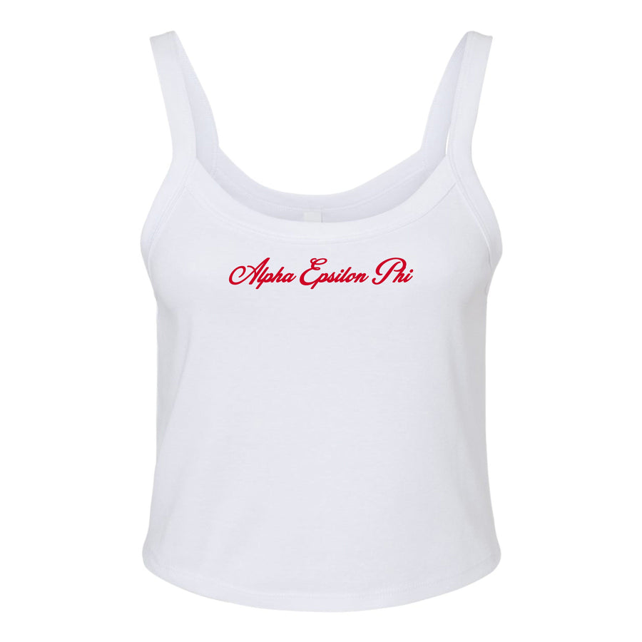 Ali & Ariel Red Cursive Tank Top Alpha Epsilon Phi / XS