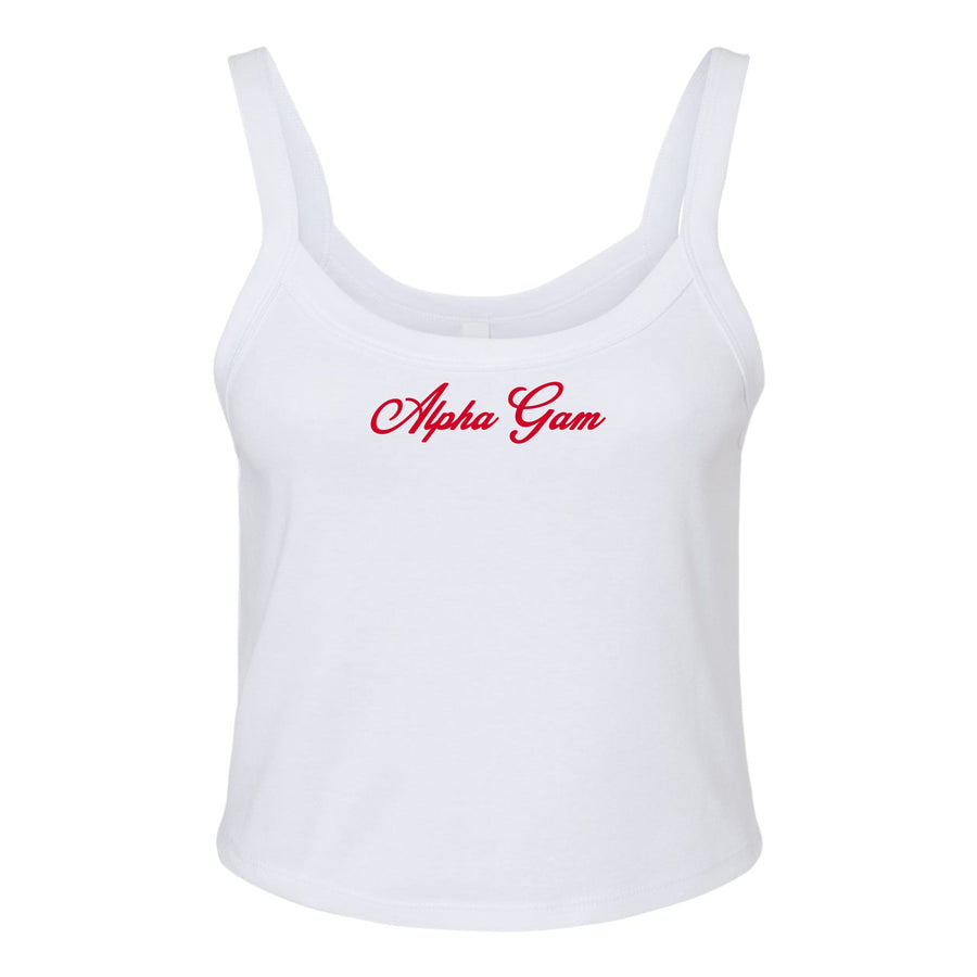 Ali & Ariel Red Cursive Tank Top Alpha Gamma Delta / XS