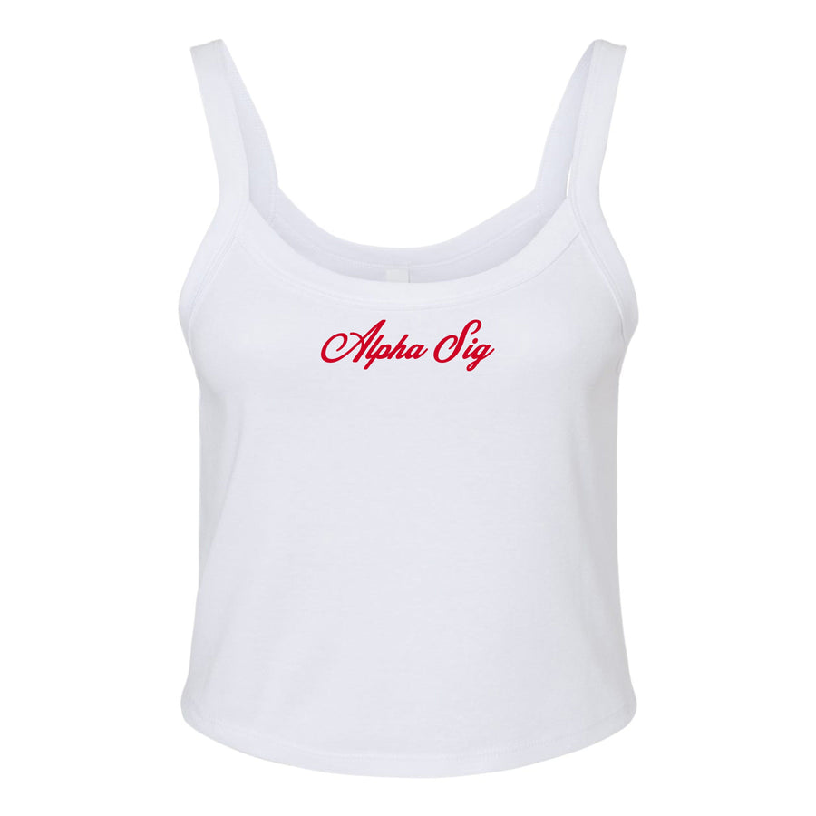 Ali & Ariel Red Cursive Tank Top Alpha Sigma Alpha / XS