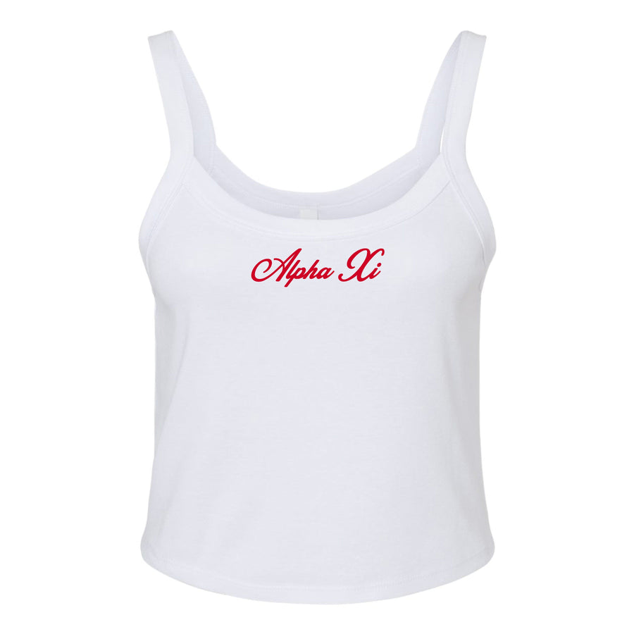 Ali & Ariel Red Cursive Tank Top Alpha Xi Delta / XS