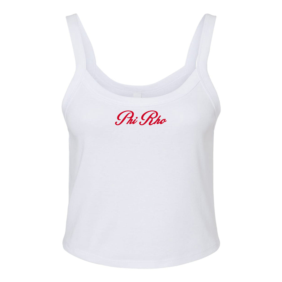 Ali & Ariel Red Cursive Tank Top Phi Sigma Rho / XS