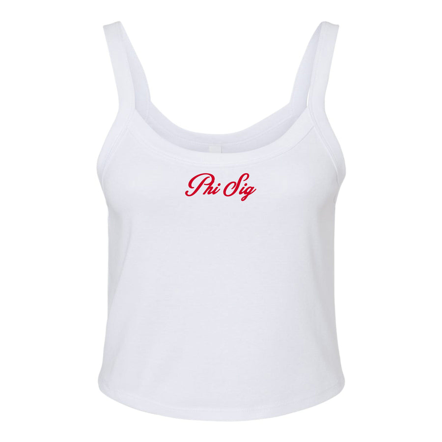 Ali & Ariel Red Cursive Tank Top Phi Sigma Sigma / XS