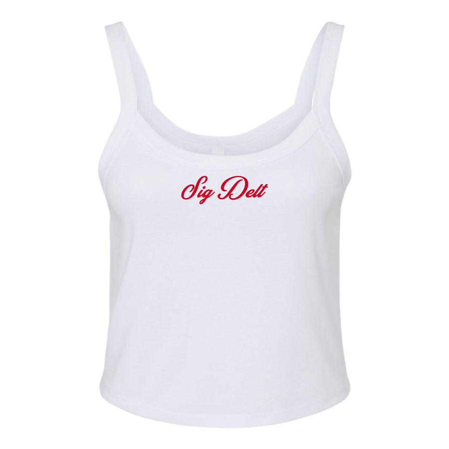 Ali & Ariel Red Cursive Tank Top Sigma Delta Tau / XS