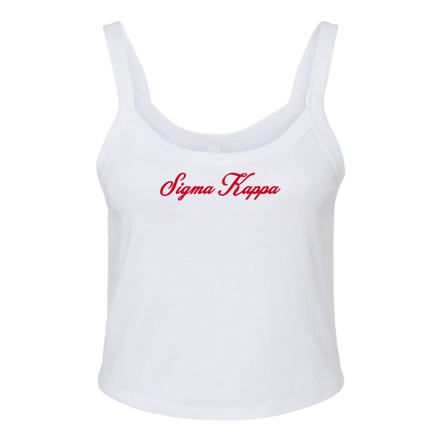 Ali & Ariel Red Cursive Tank Top Sigma Kappa / XS