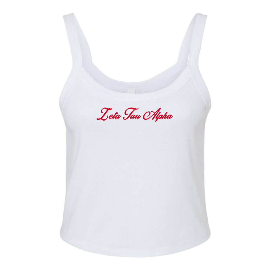 Ali & Ariel Red Cursive Tank Top Zeta Tau Alpha / XS