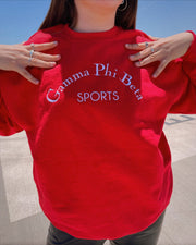 Ali & Ariel Red Embroidered Sports Crewneck <br> (sororities A-D)