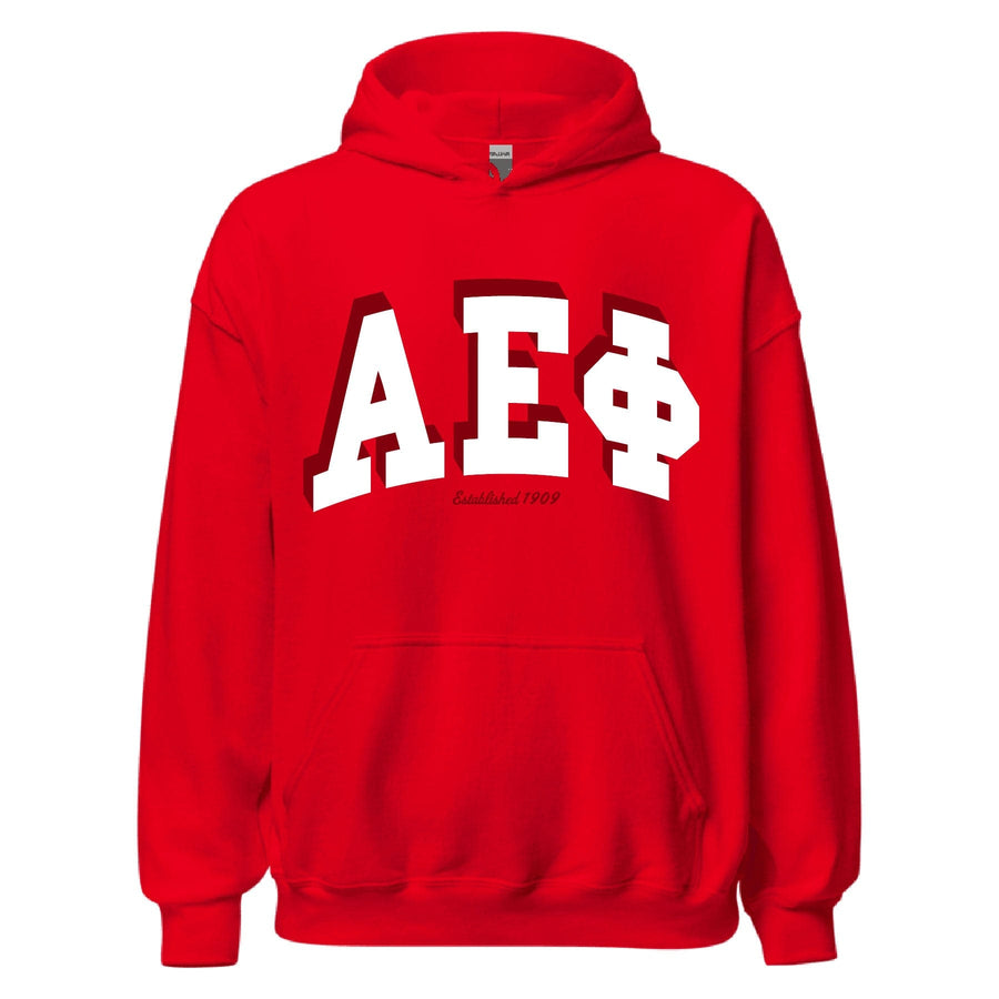 Ali & Ariel Red Greek Hoodie Alpha Epsilon Phi / Medium