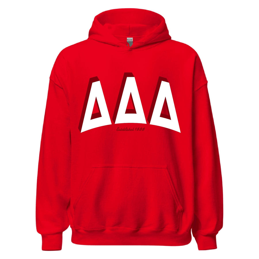 Ali & Ariel Red Greek Hoodie Delta Delta Delta / Medium