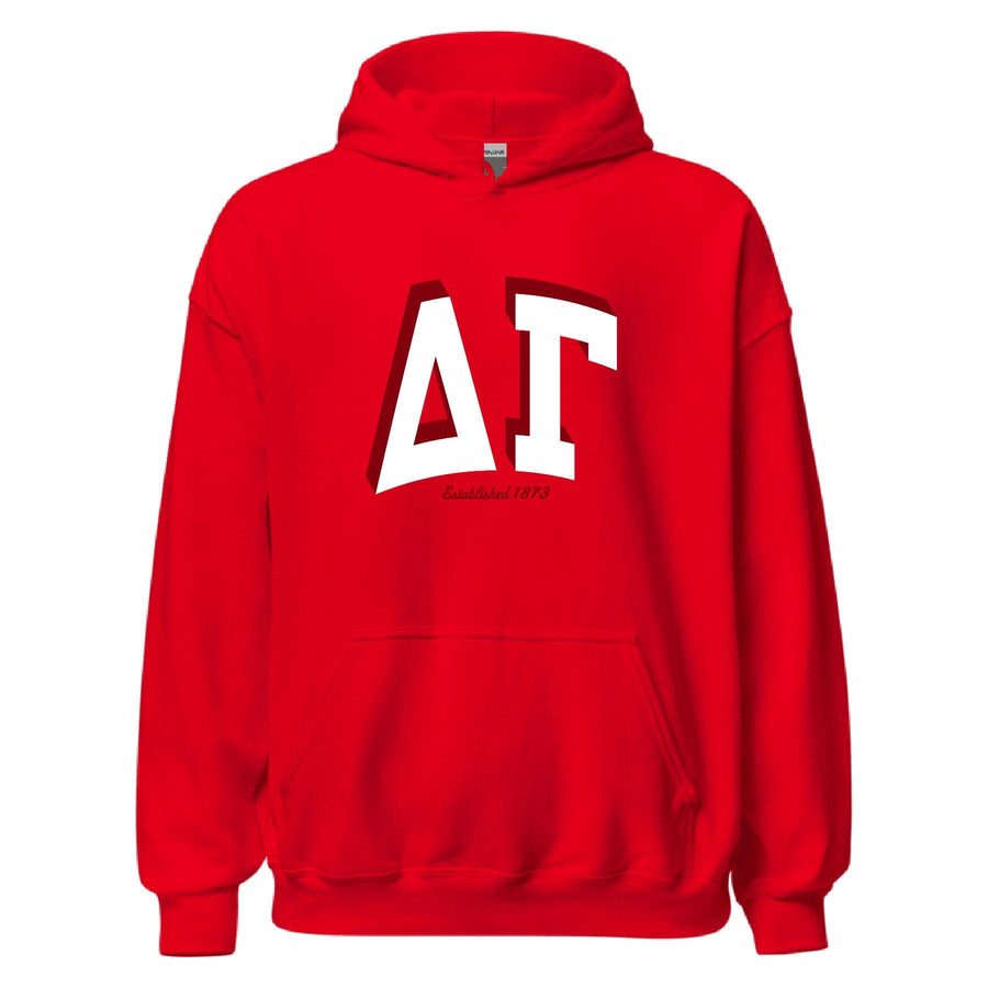 Ali & Ariel Red Greek Hoodie Delta Gamma / Medium