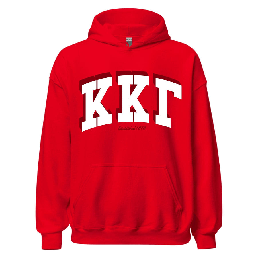 Ali & Ariel Red Greek Hoodie Kappa Kappa Gamma / Medium