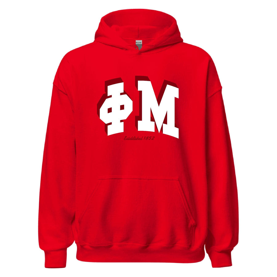 Ali & Ariel Red Greek Hoodie Phi Mu / Medium