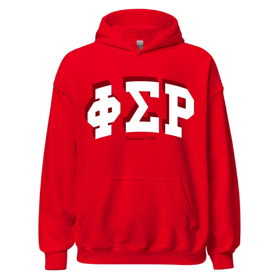 Ali & Ariel Red Greek Hoodie Phi Sigma Rho / Medium