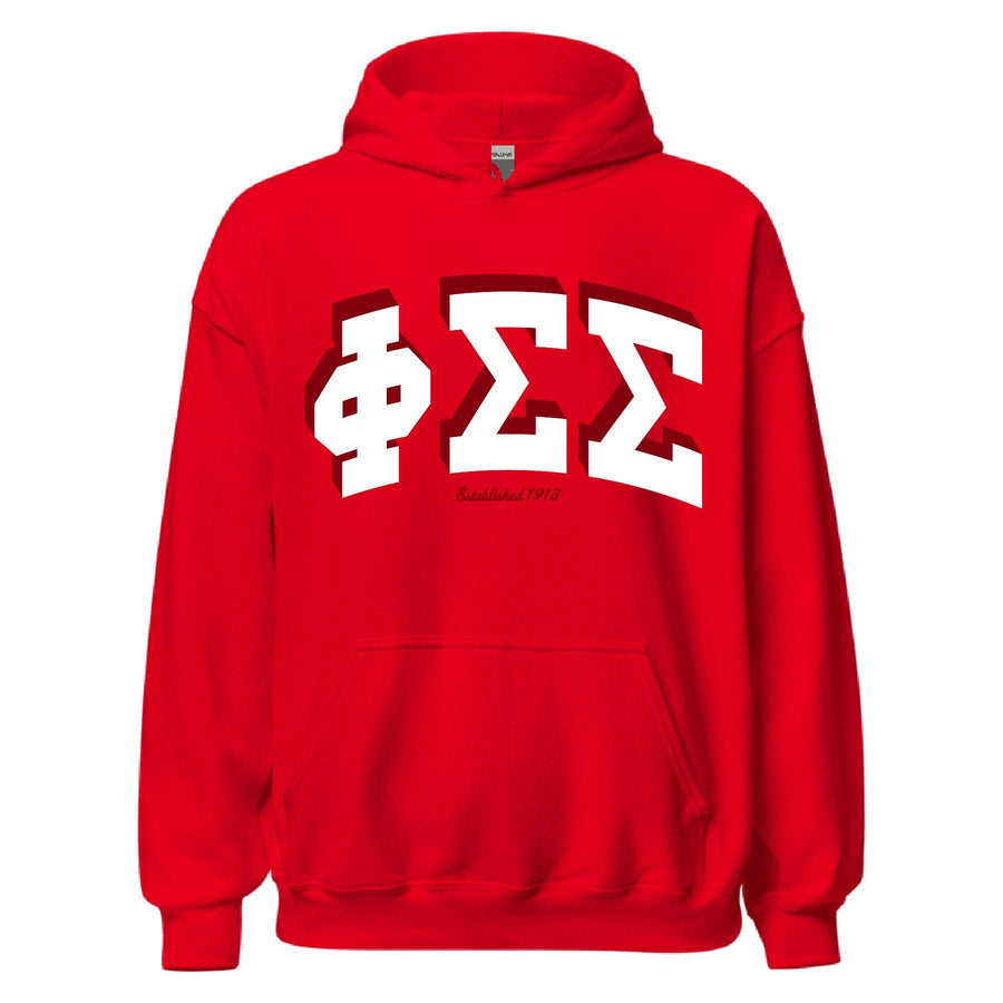 Ali & Ariel Red Greek Hoodie Phi Sigma Sigma / Medium