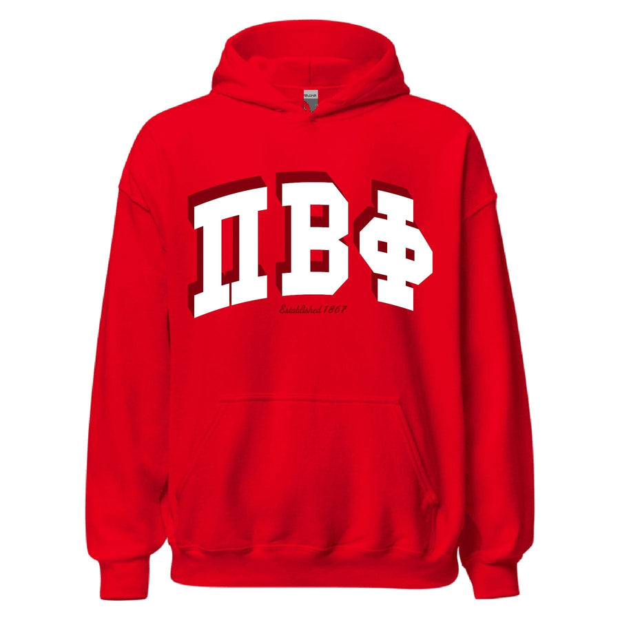 Ali & Ariel Red Greek Hoodie Pi Beta Phi / Medium