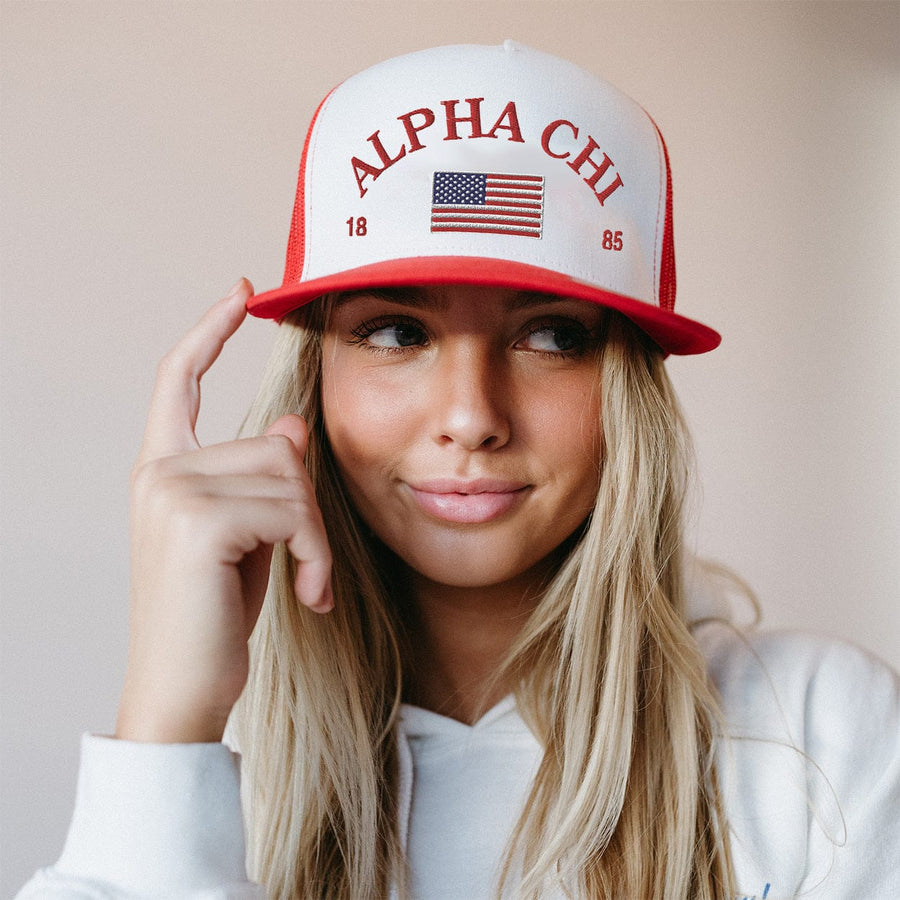 Ali & Ariel Red, White, & You Trucker Hat