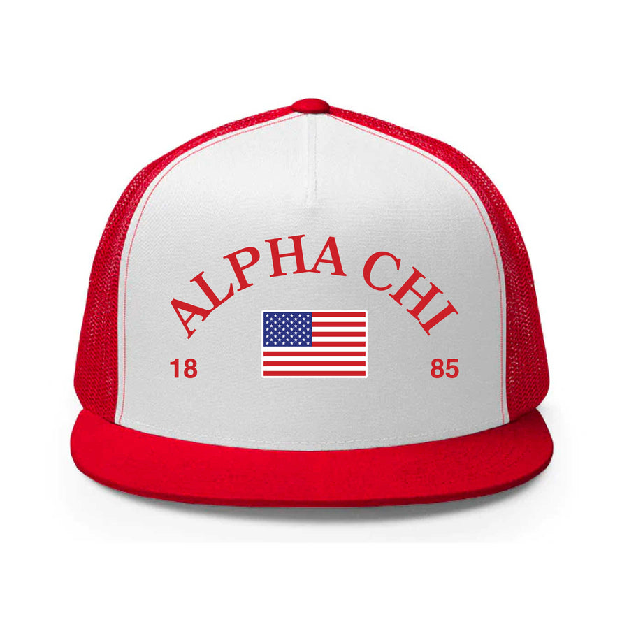 Ali & Ariel Red, White, & You Trucker Hat Alpha Chi Omega