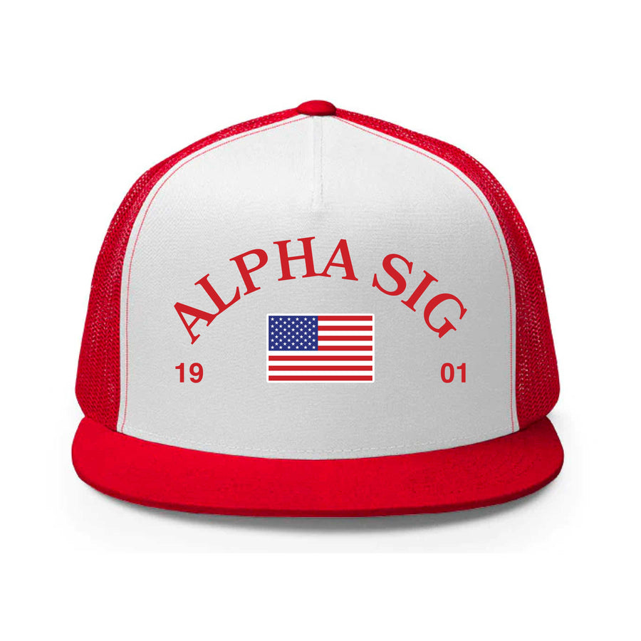 Ali & Ariel Red, White, & You Trucker Hat Alpha Sigma Alpha