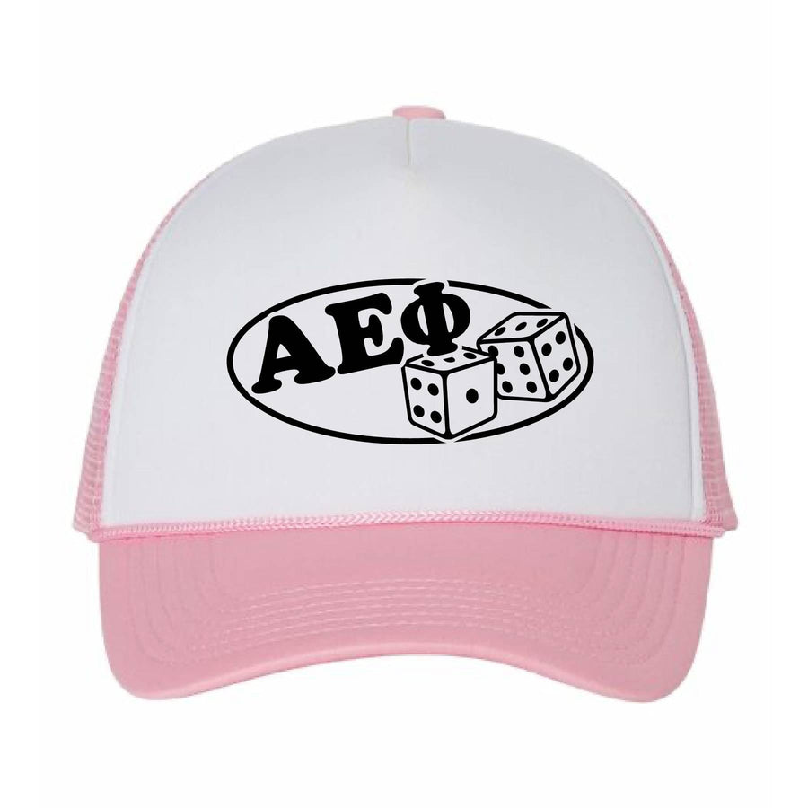 Ali & Ariel Roll the Dice Trucker Hat Alpha Epsilon Phi