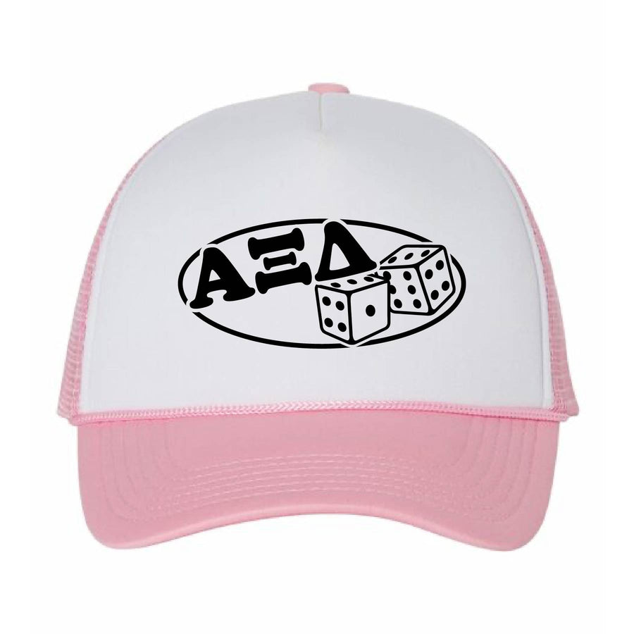Ali & Ariel Roll the Dice Trucker Hat Alpha Xi Delta