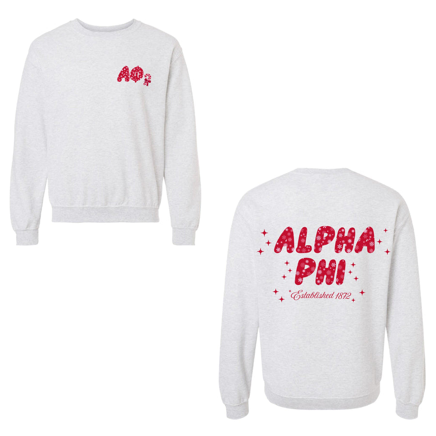 Ali & Ariel Snowflake Crewneck Alpha Phi / Medium