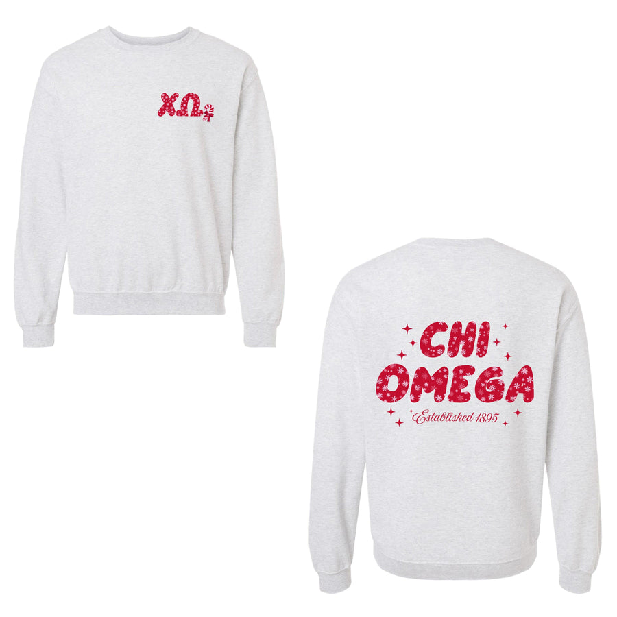 Ali & Ariel Snowflake Crewneck Chi Omega / Medium