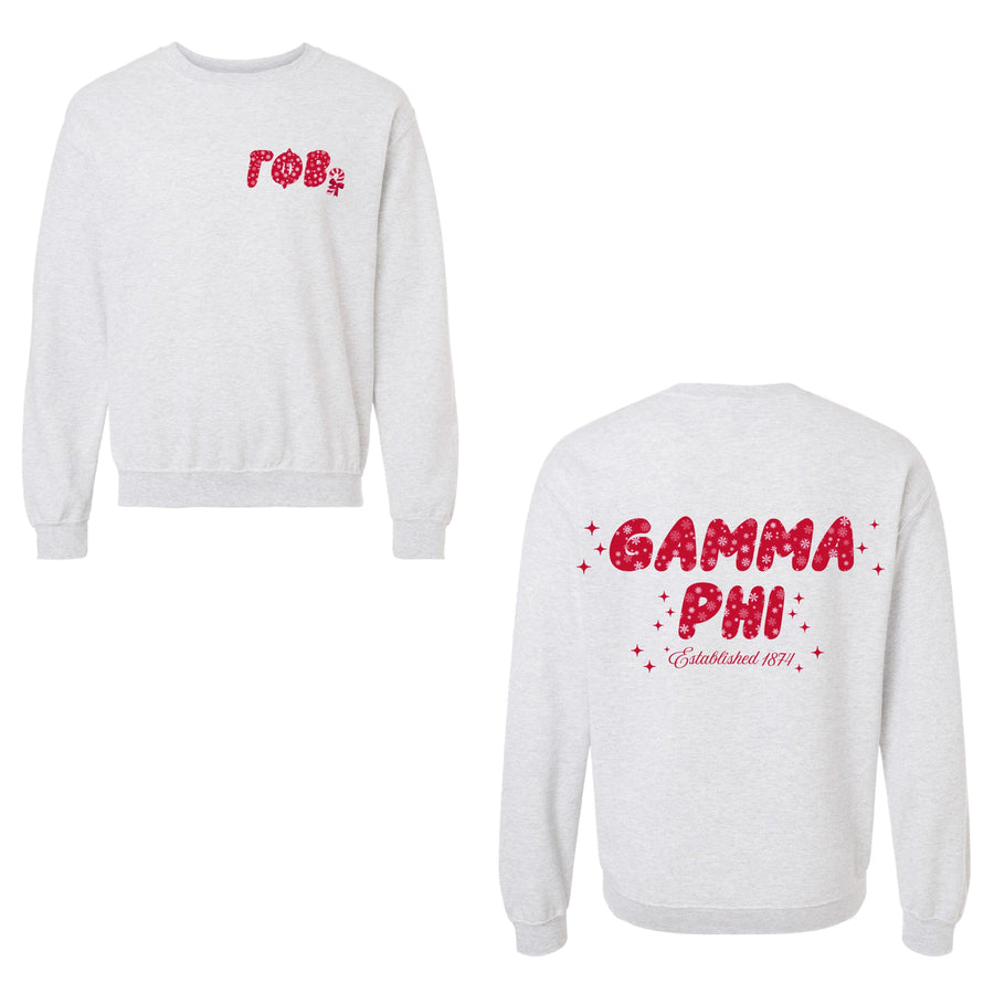 Ali & Ariel Snowflake Crewneck Gamma Phi Beta / Medium