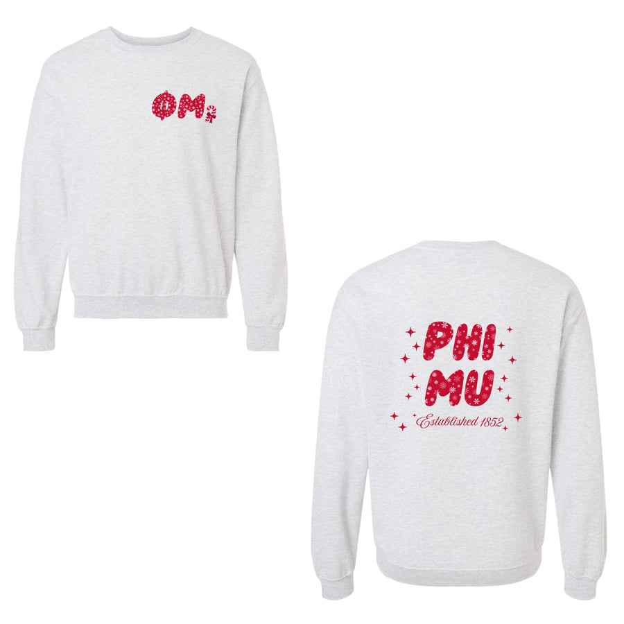 Ali & Ariel Snowflake Crewneck Phi Mu / Medium