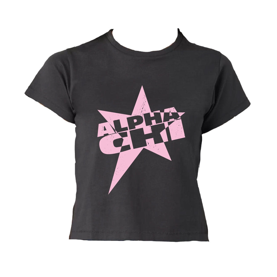 Ali & Ariel Star Burst Baby Tee Alpha Chi Omega / Small