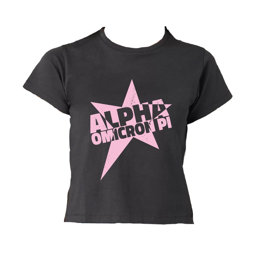 Ali & Ariel Star Burst Baby Tee Alpha Omicron Pi / Small