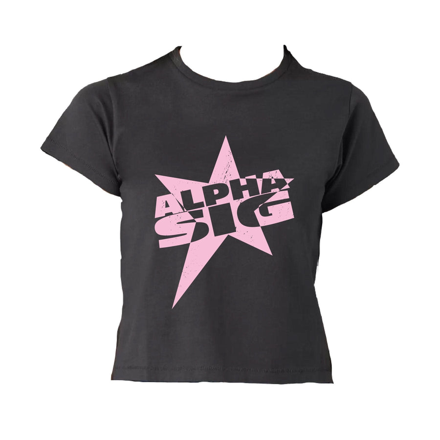 Ali & Ariel Star Burst Baby Tee Alpha Sigma Alpha / Small