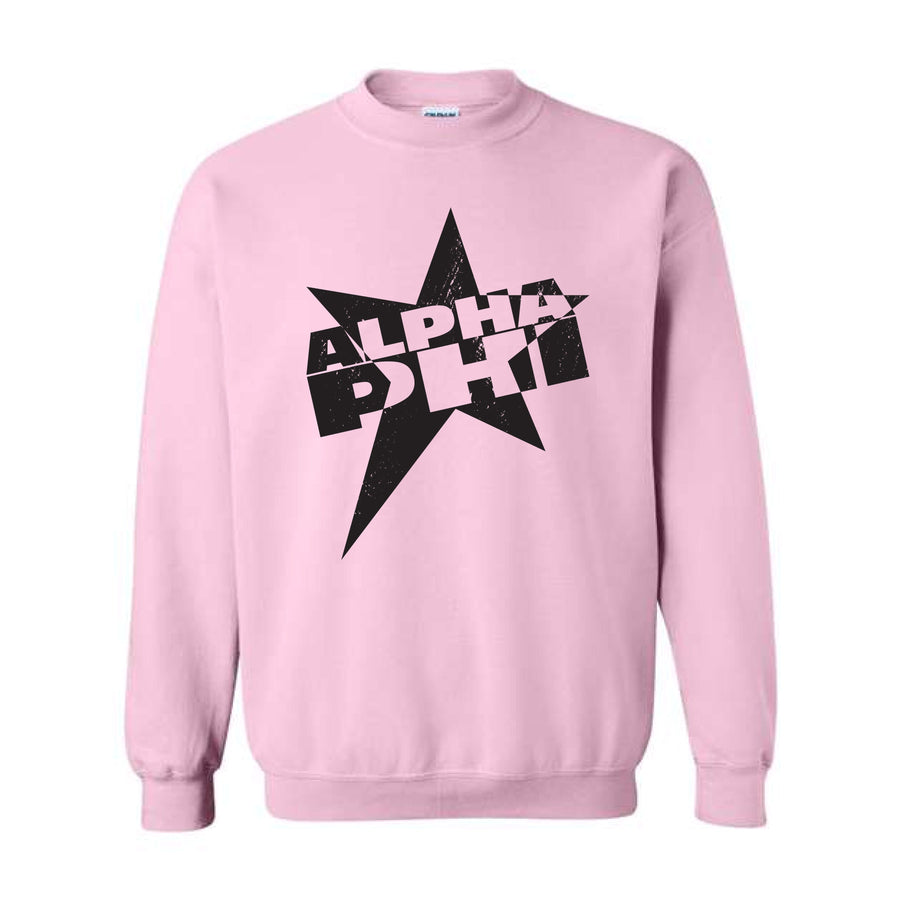 Ali & Ariel Star Burst Crewneck Alpha Phi / Medium