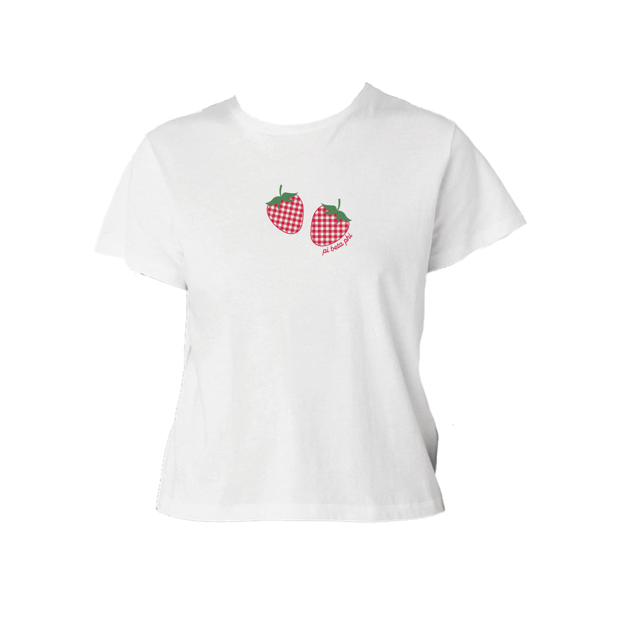 Ali & Ariel Strawberry Baby Tee Pi Beta Phi / Small