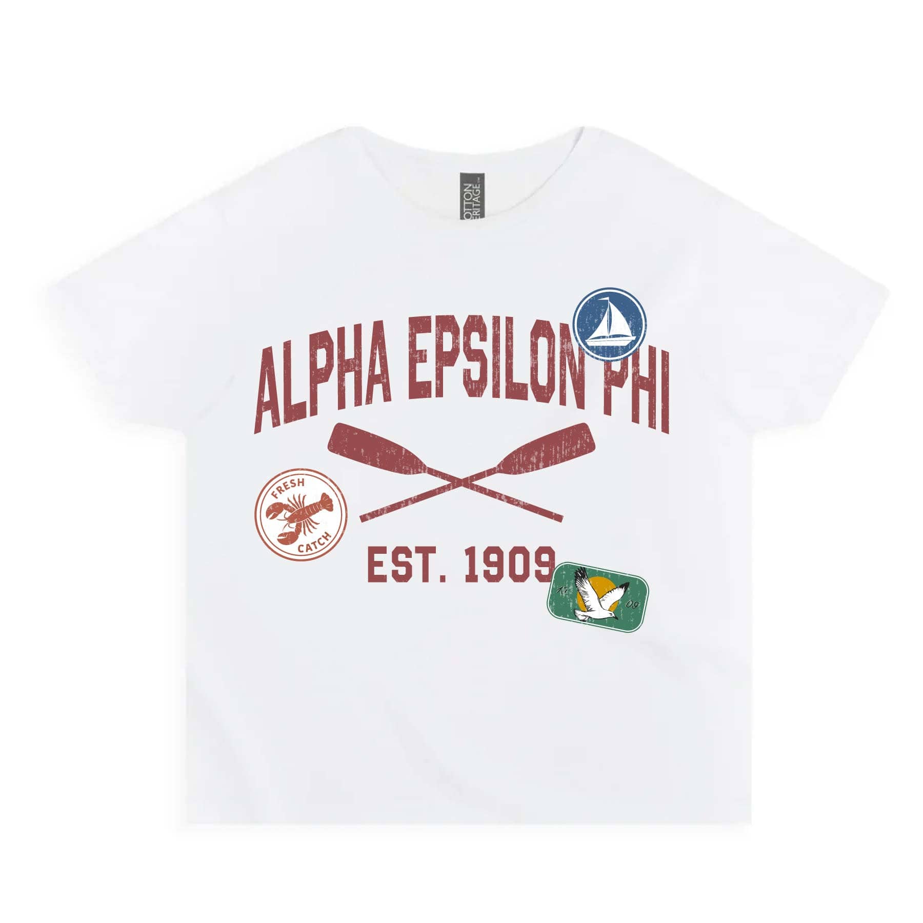 Ali & Ariel Summer Camp Baby Tee Alpha Epsilon Phi / Small