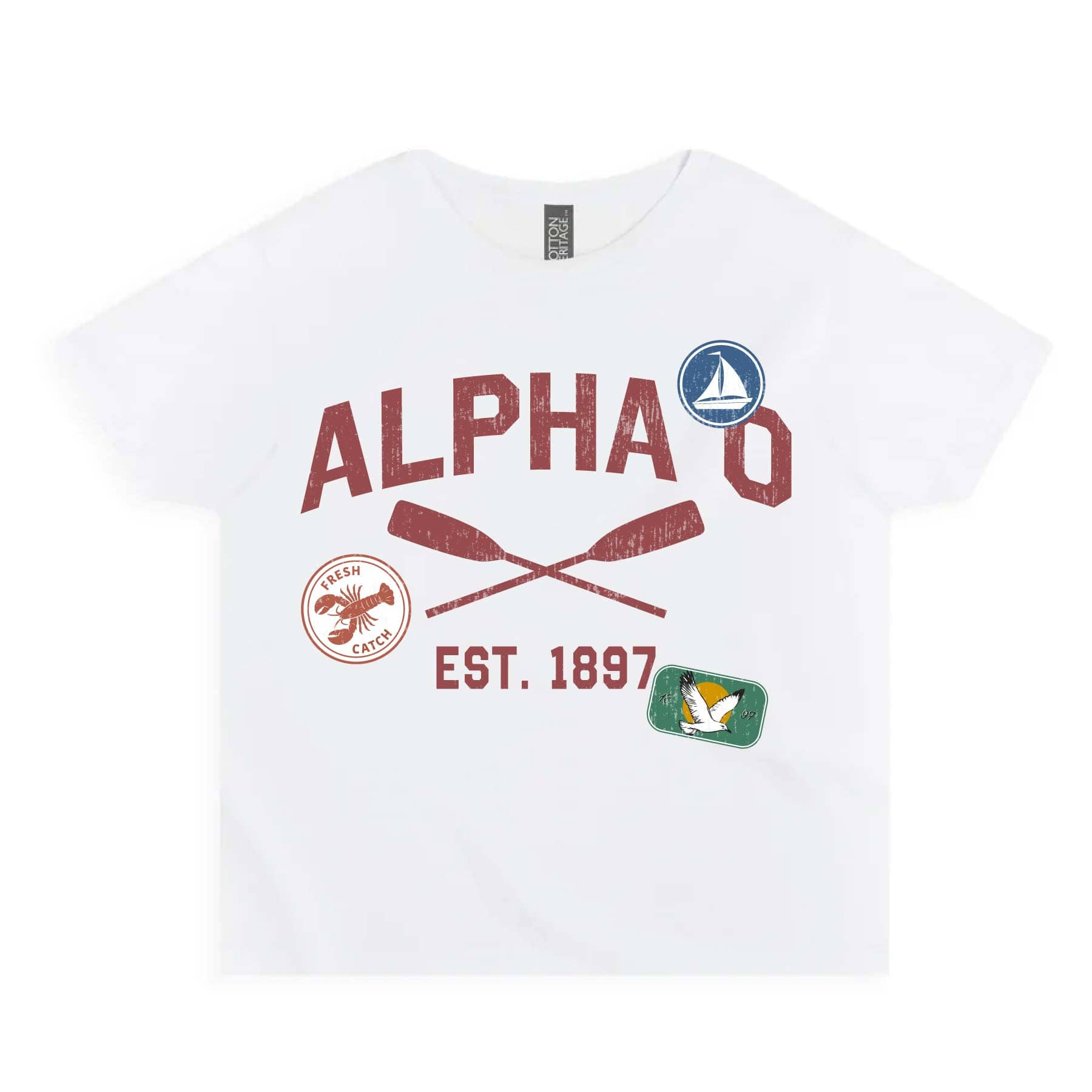 Ali & Ariel Summer Camp Baby Tee Alpha Omicron Pi / Small