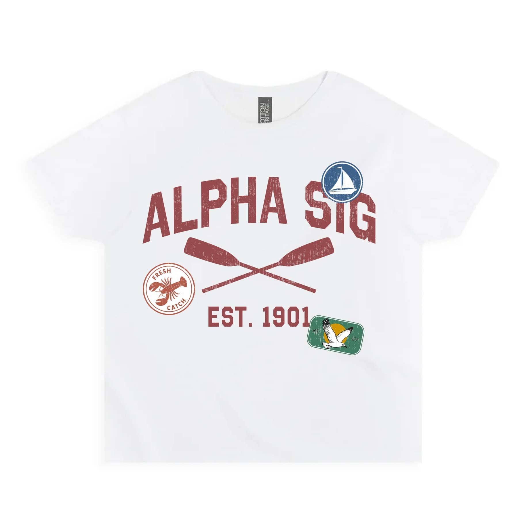 Ali & Ariel Summer Camp Baby Tee Alpha Sigma Alpha / Small
