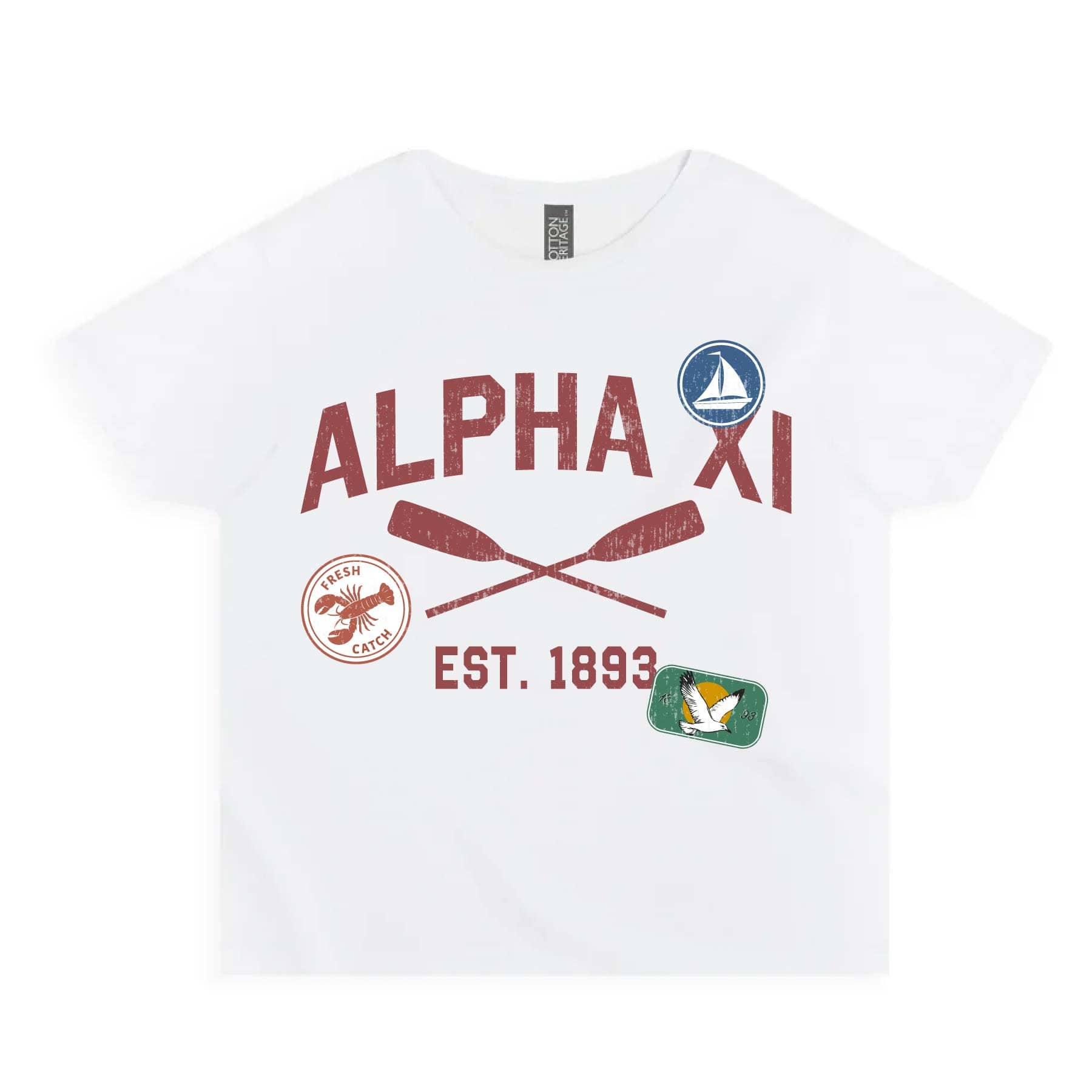 Ali & Ariel Summer Camp Baby Tee Alpha Xi Delta / Small