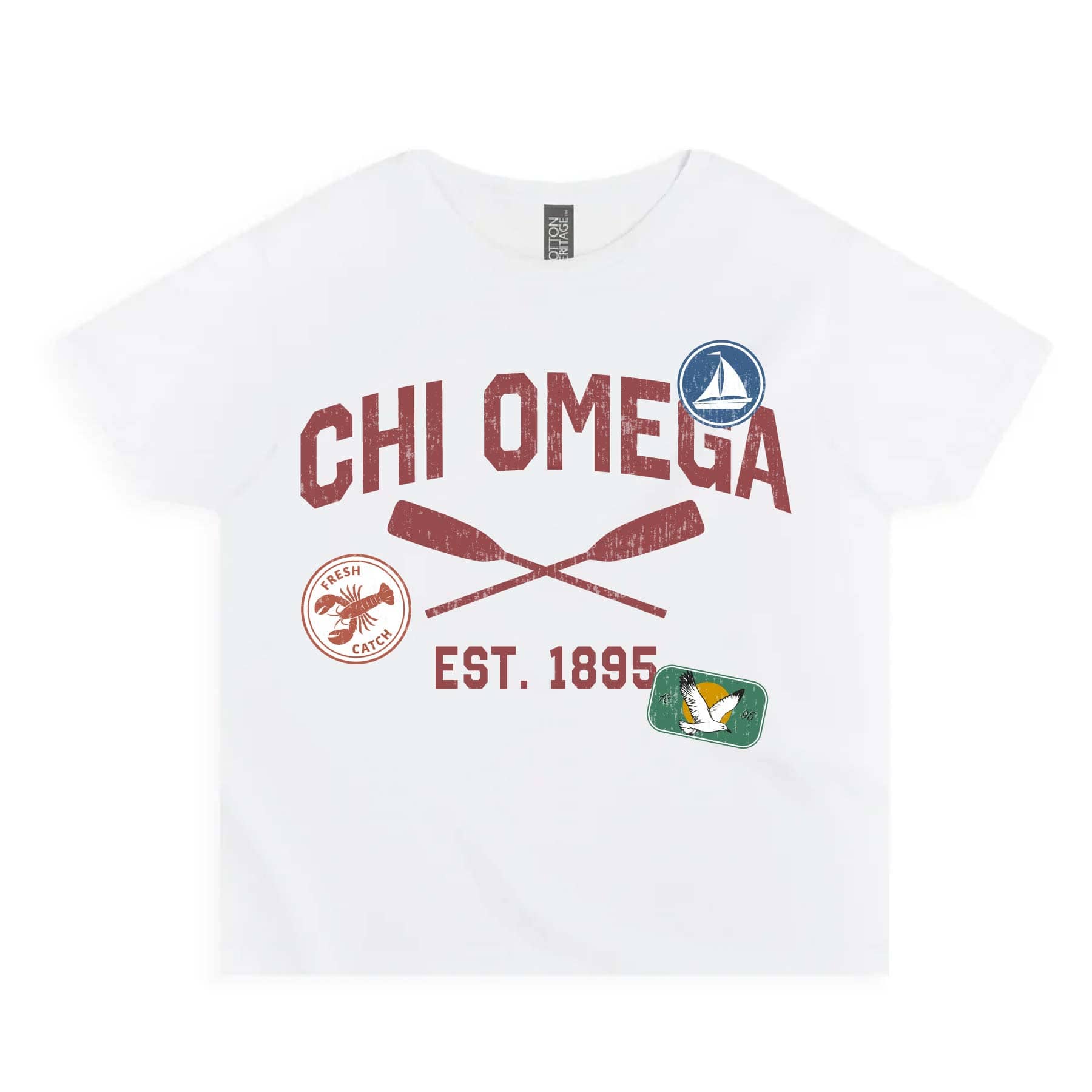 Ali & Ariel Summer Camp Baby Tee Chi Omega / Small