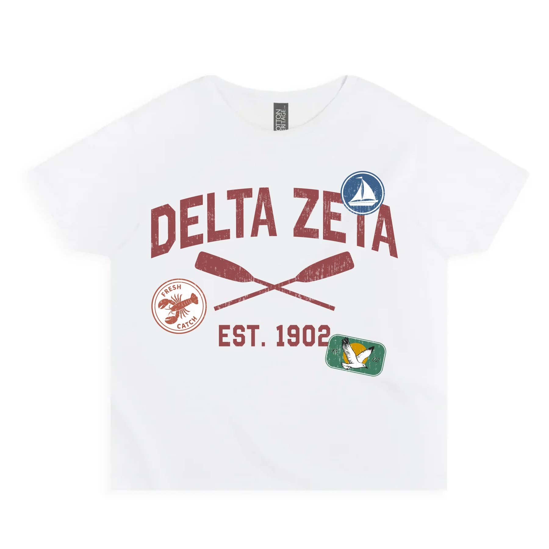 Ali & Ariel Summer Camp Baby Tee Delta Zeta / Small