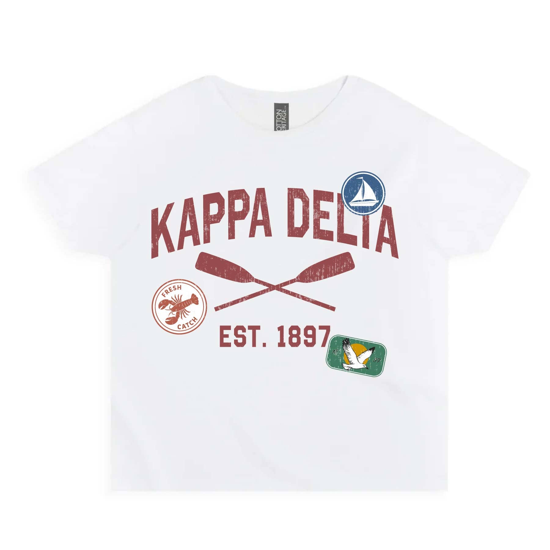 Ali & Ariel Summer Camp Baby Tee Kappa Delta / Small