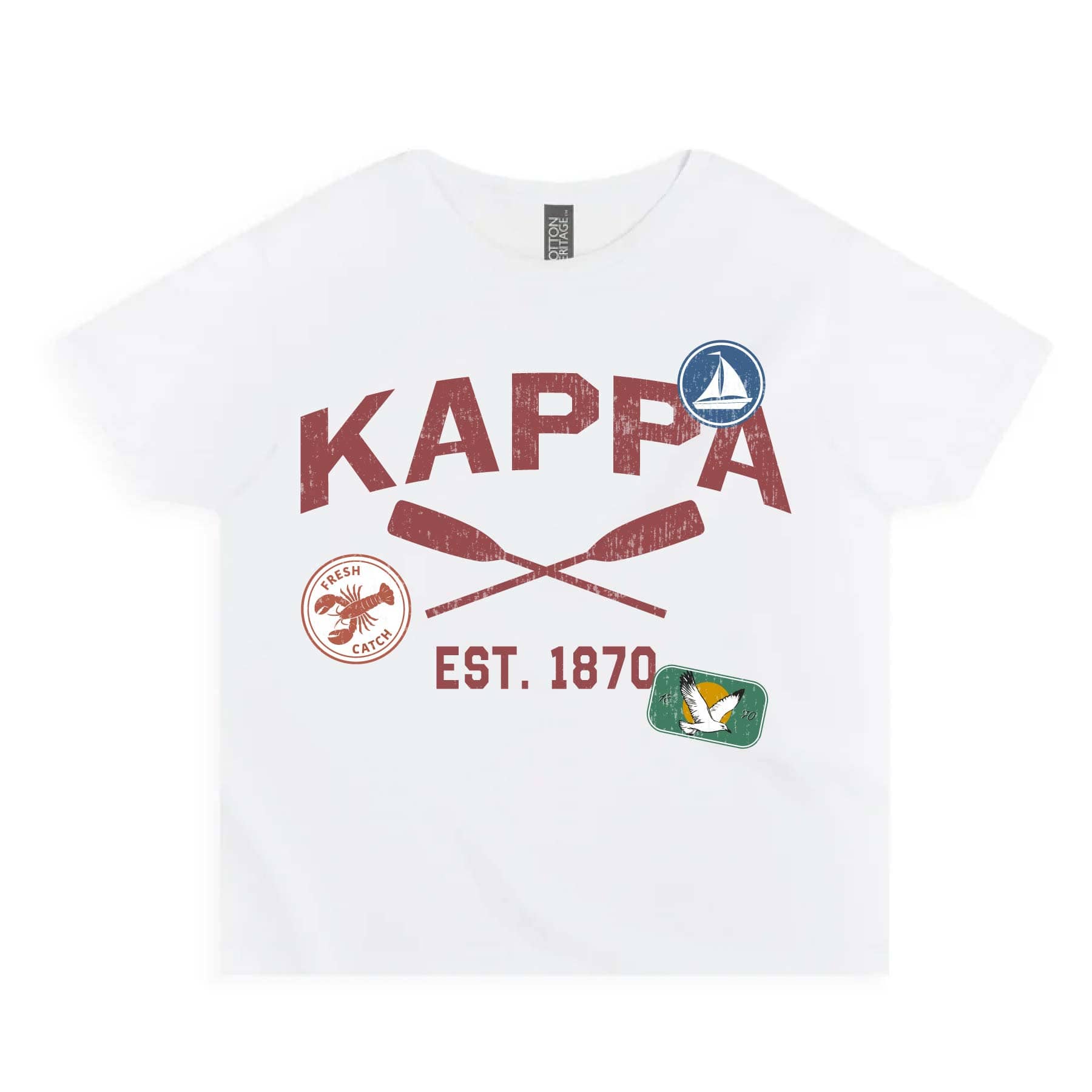 Ali & Ariel Summer Camp Baby Tee Kappa Kappa Gamma / Small