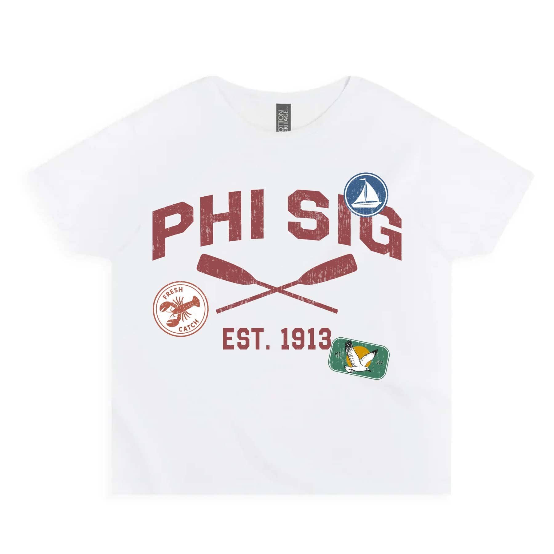 Ali & Ariel Summer Camp Baby Tee Phi Sigma Sigma / Small