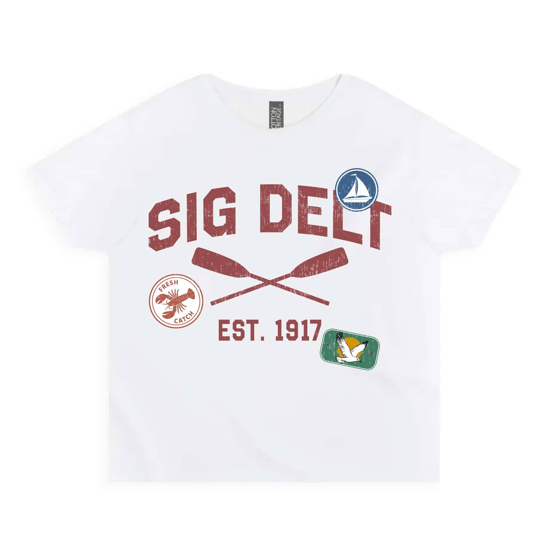 Ali & Ariel Summer Camp Baby Tee Sigma Delta Tau / Small