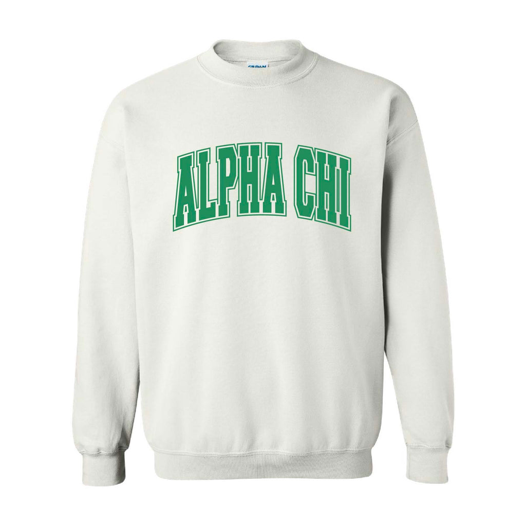 Ali & Ariel White Collegiate Crewneck