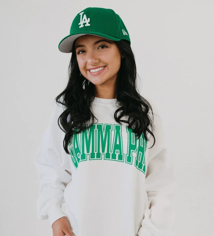 Ali & Ariel White Collegiate Crewneck