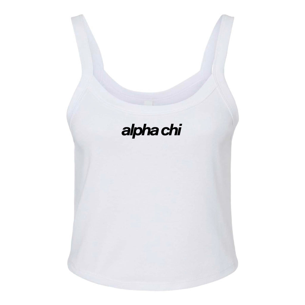 Ali & Ariel White Embroidered Tank Top Alpha Chi Omega / XS