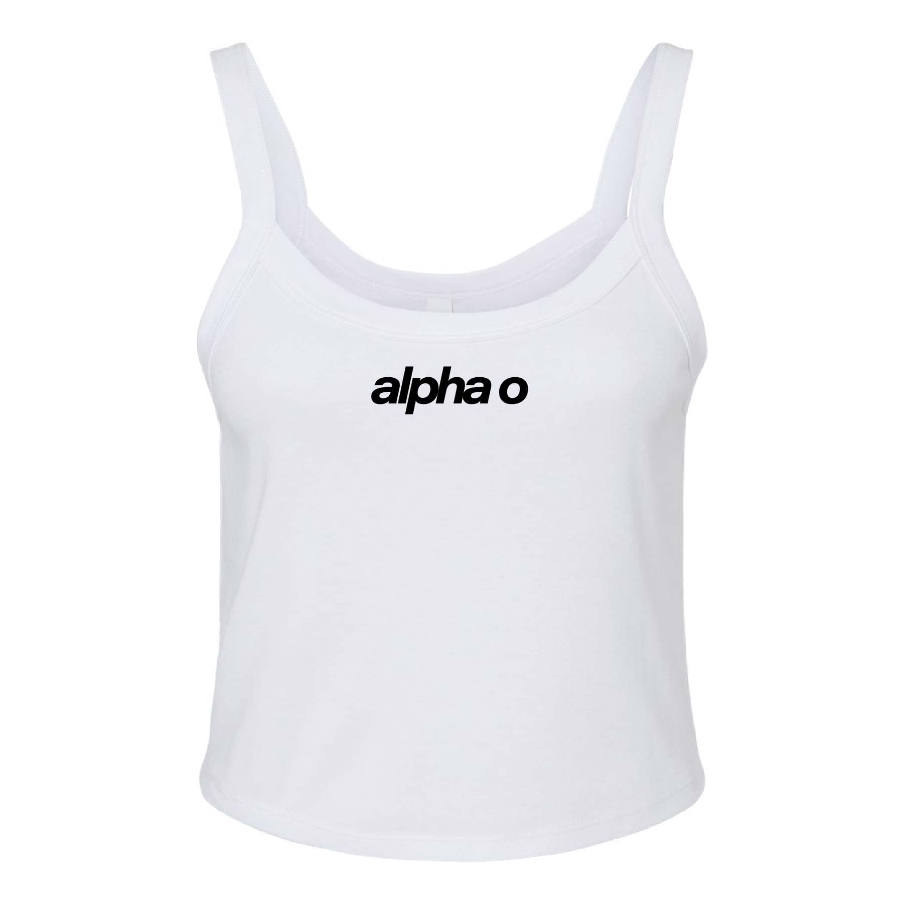 Ali & Ariel White Embroidered Tank Top Alpha Omicron Pi / XS