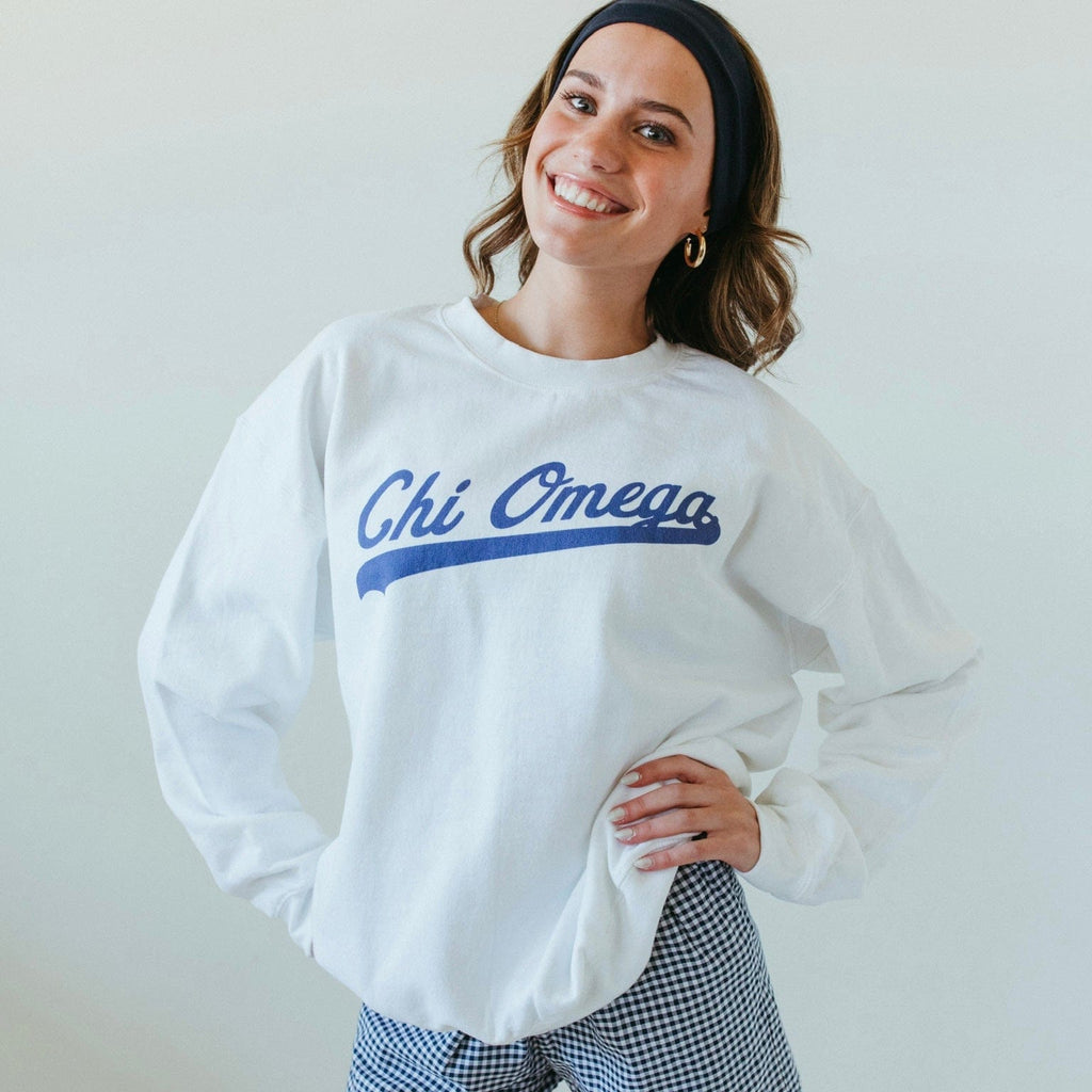 Ali & Ariel White Major League Crewneck
