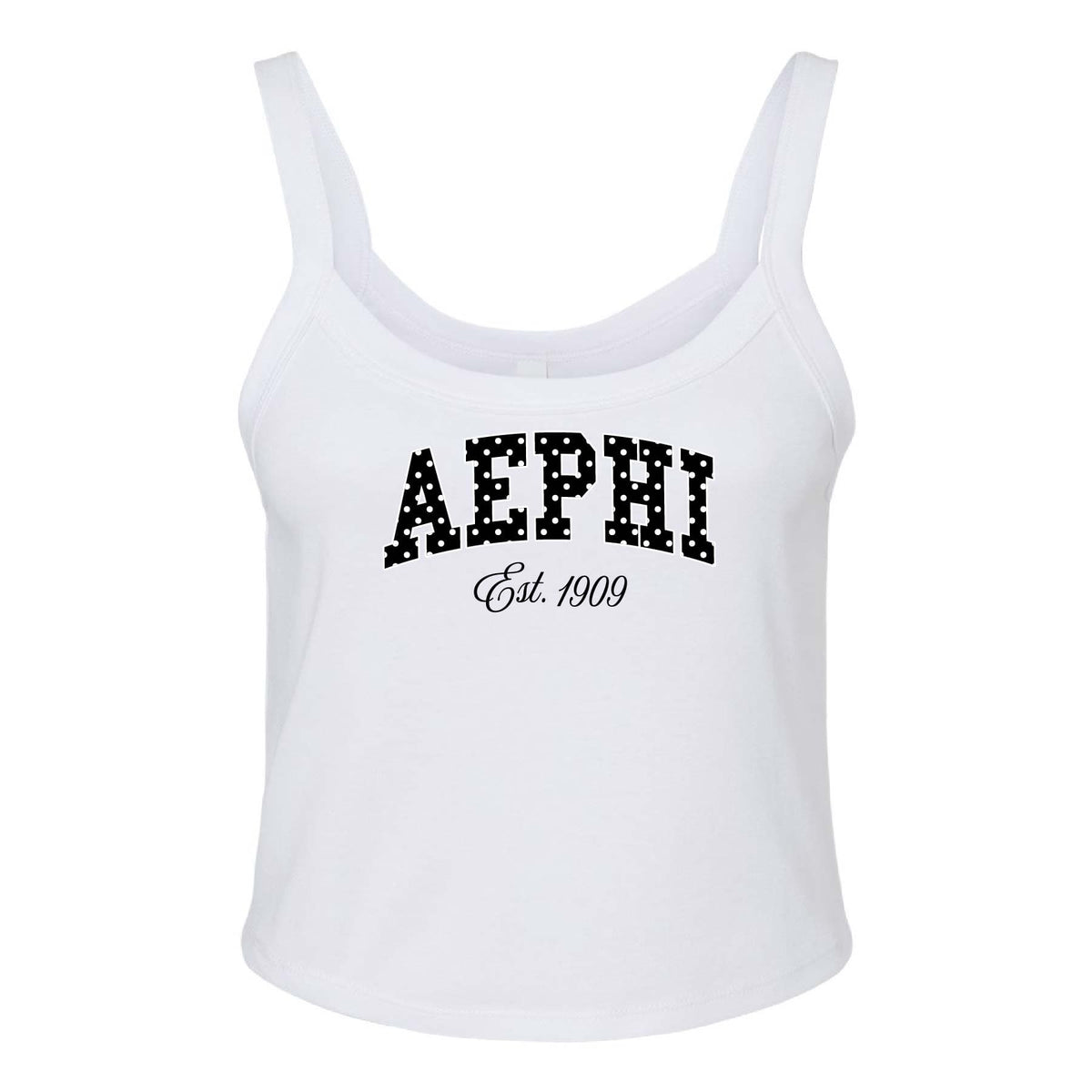 Ali & Ariel White Poka Dot Tank Top Alpha Epsilon Phi / XS